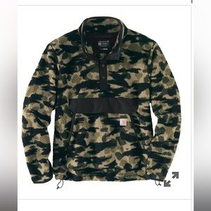 Carhartt Relaxed Fit Fleece Snap Front Jacket - Camo